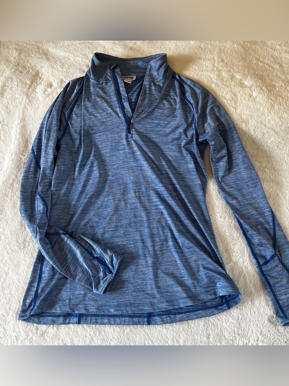 Everlast Women's Heather Blue Long-Sleeve Quarter-Zip Top
